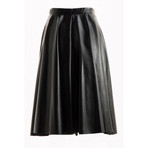 LAST ONE! Faux leather full midi skirt - Picture 3 of 4